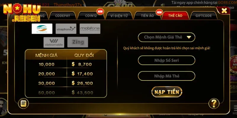 Go88 Đa dạng thanh toán